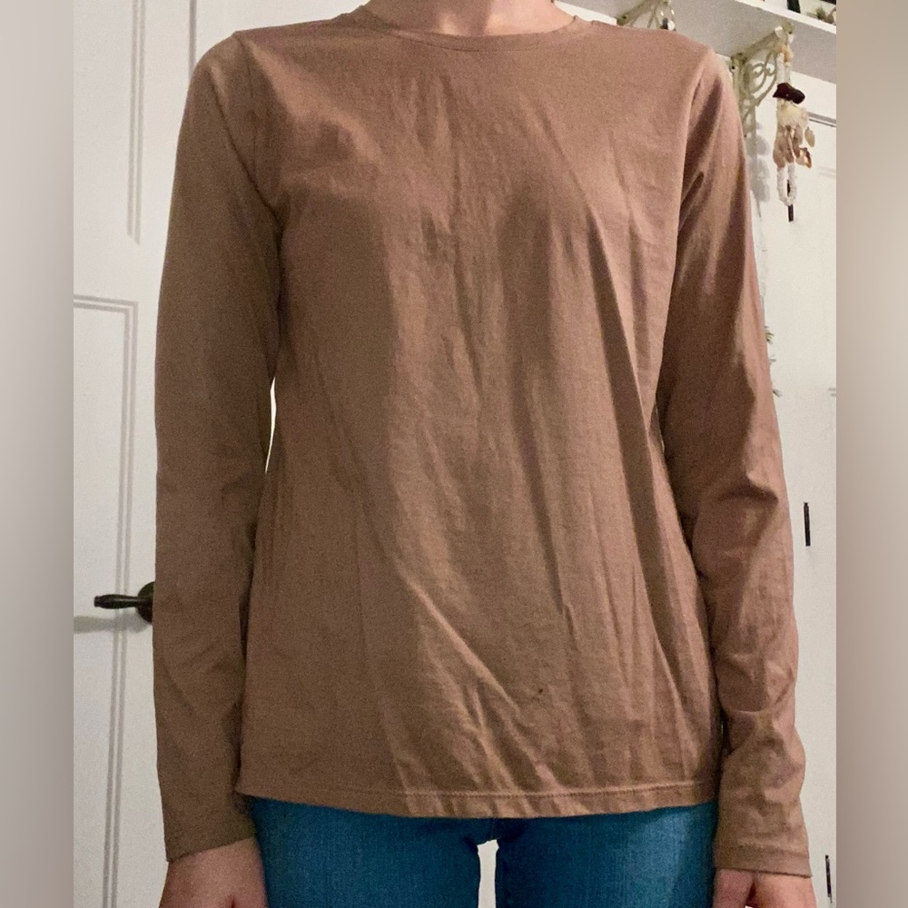 Long Sleeve Brown Tee